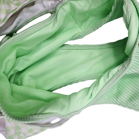 Hollister Womens‎ XS Green Checkered Cutout One-Piece Swimsuit - Picture 4 of 9